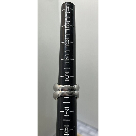 925 STERLING SILVER PAVÉ SET CZ DOUBLE BAND RING, SIZE 6.25 - Regency Mob Wife - Picture 13 of 13